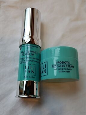 Dr Lili Fan Age-Defying Eye Serum and Probiotic Recovery Cream.